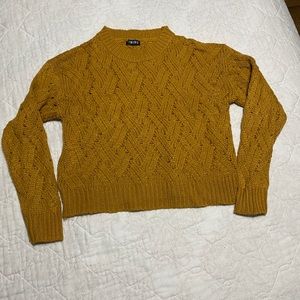 Crop mustard knotted sweater from roolee medium